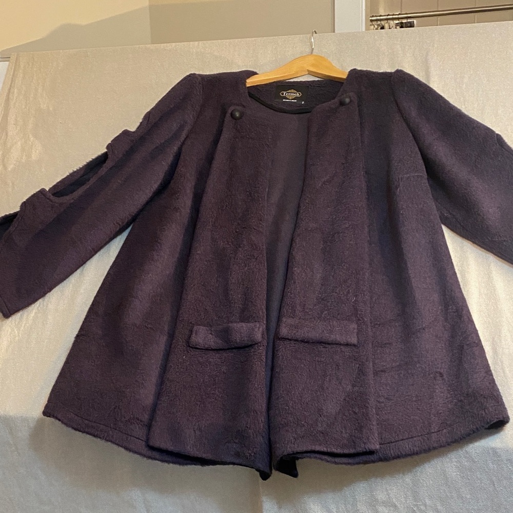 Termeh Elegant Purple Cape Jacket